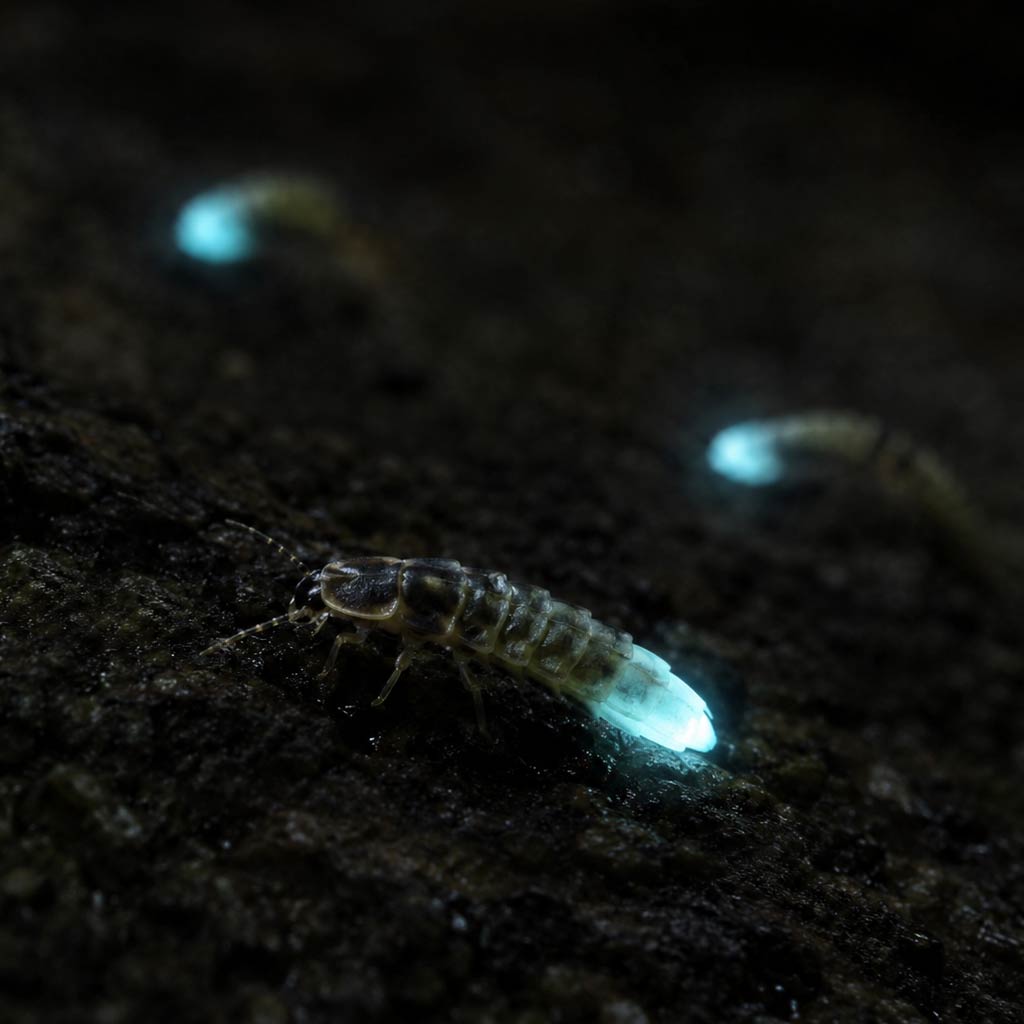 Close-up of glow worms (AI) Close-up of glow worms (AI)