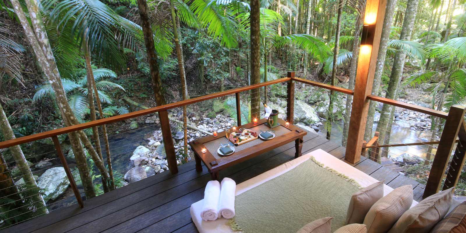 Creekside Pavilion set for a romantic dine and dip