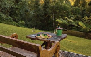 Dining with the mountain view at Crystal Creek Rainforest Retreat