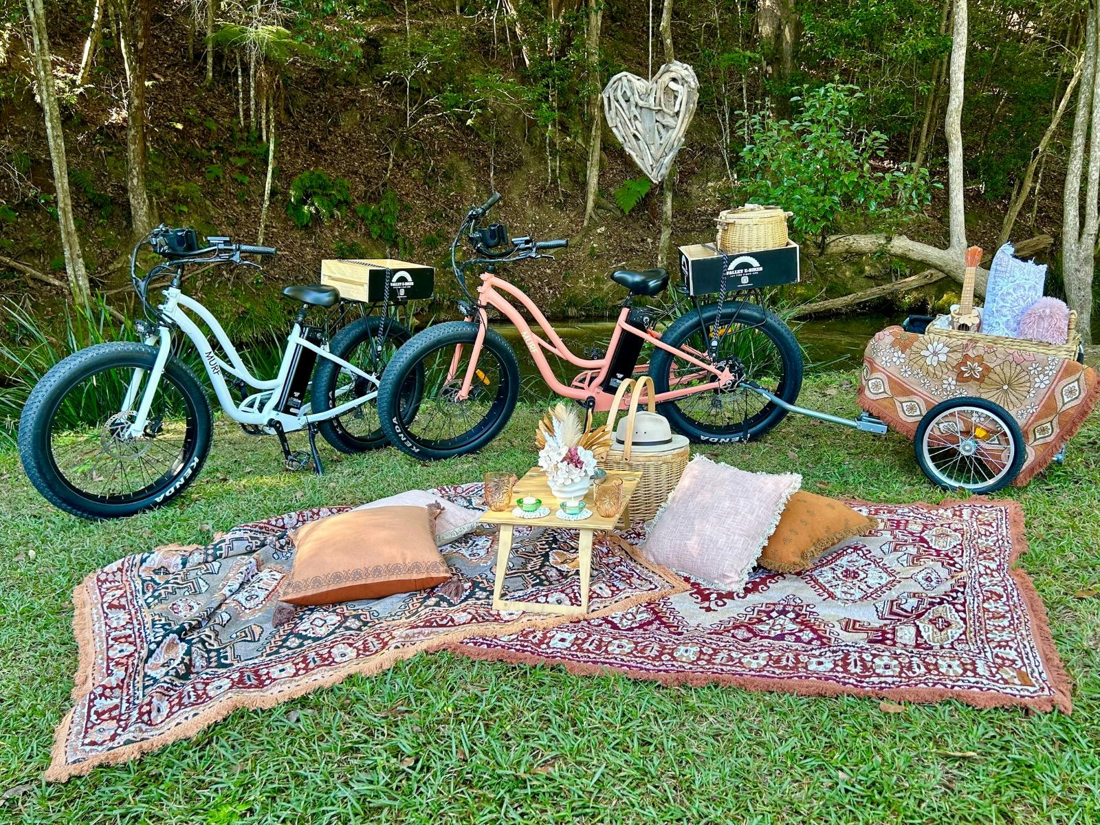 Hire ebikes and a DIY picnic setup for your day on the Northern Rivers Rail Trail